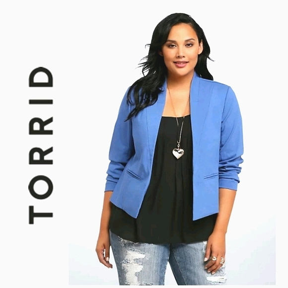 torrid Jackets & Blazers - Torrid open front blue blazer, size 2.